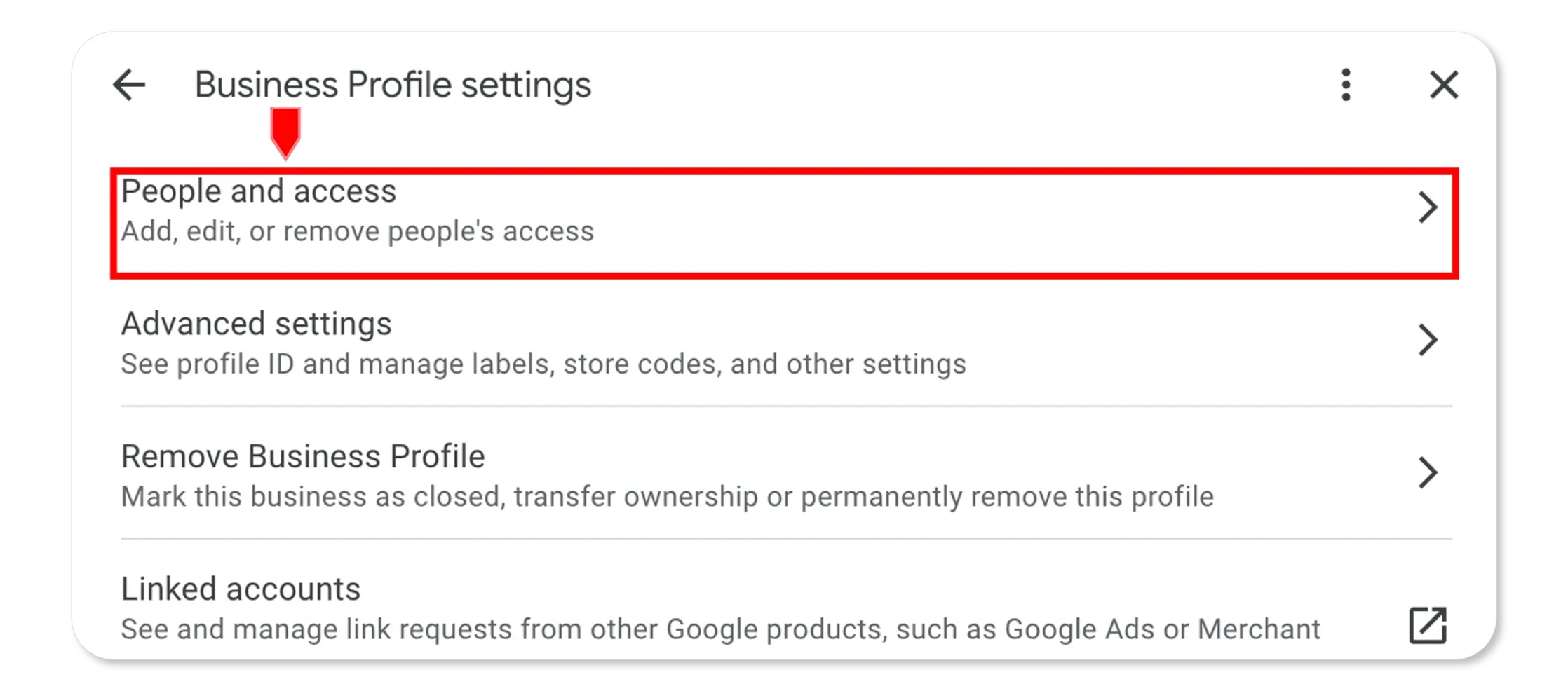 Business Profile Settings