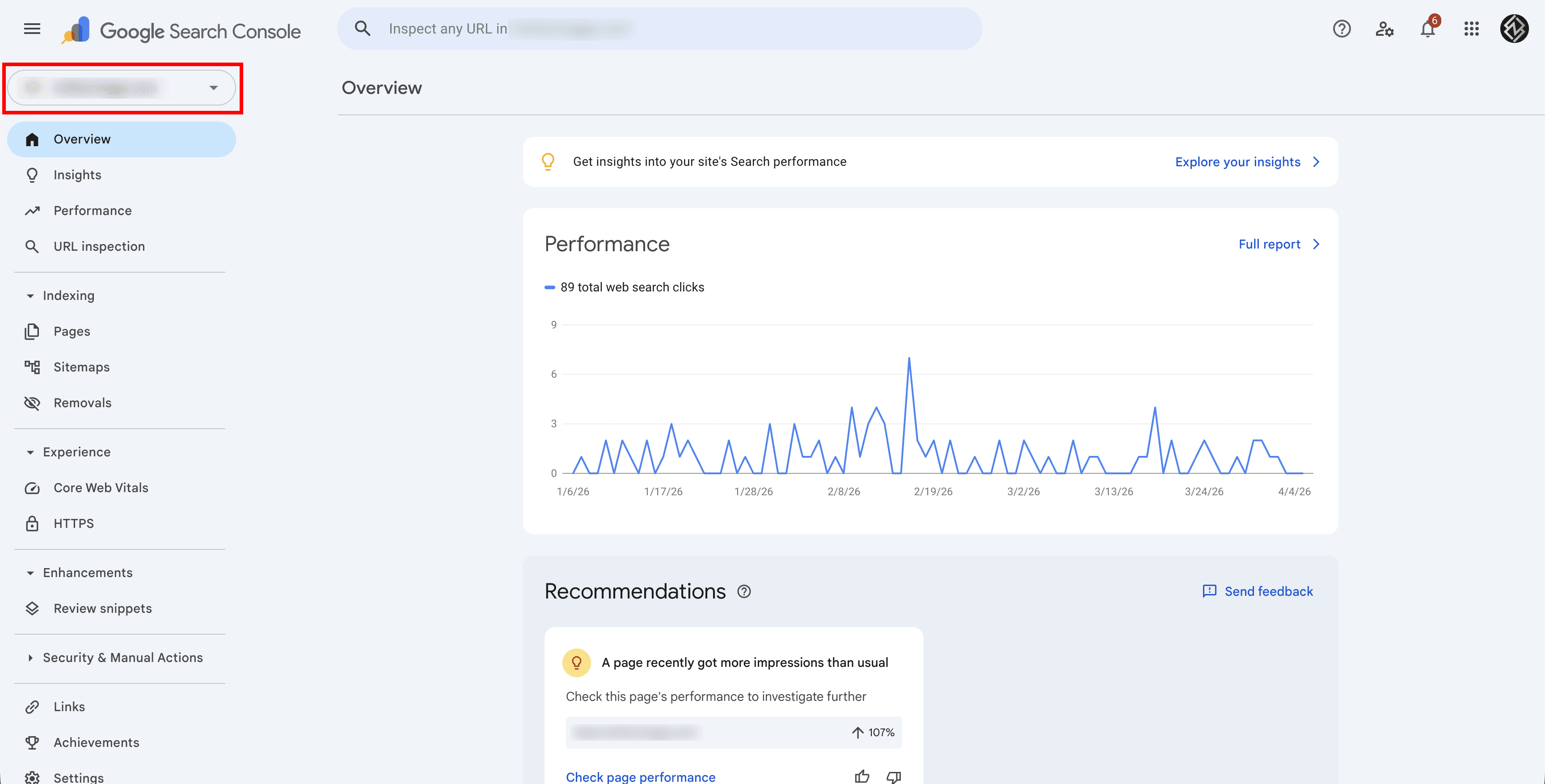 Google Search Console – Property Settings