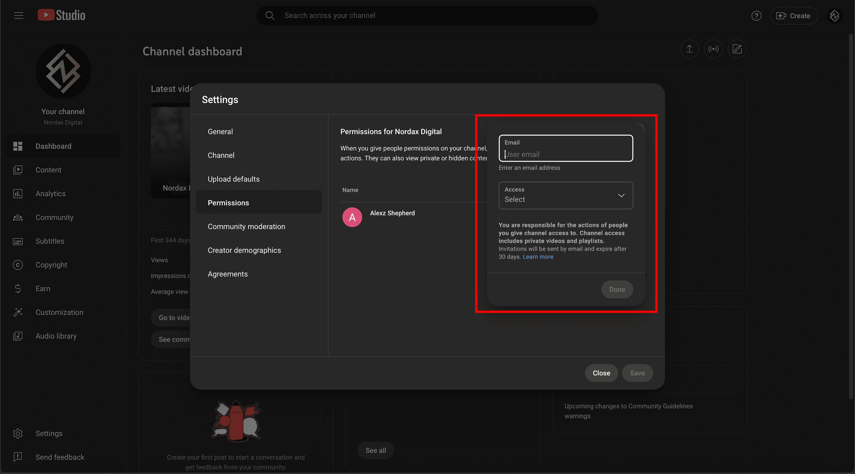 Enter email to invite collaborator