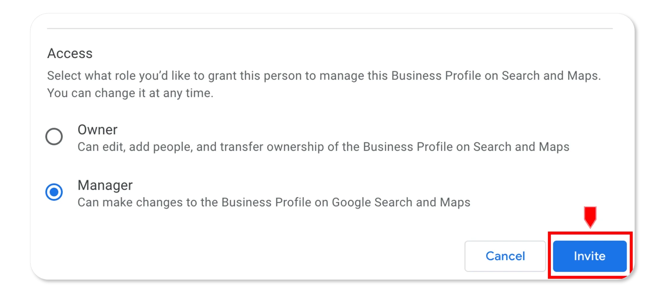 Assign Role and Invite